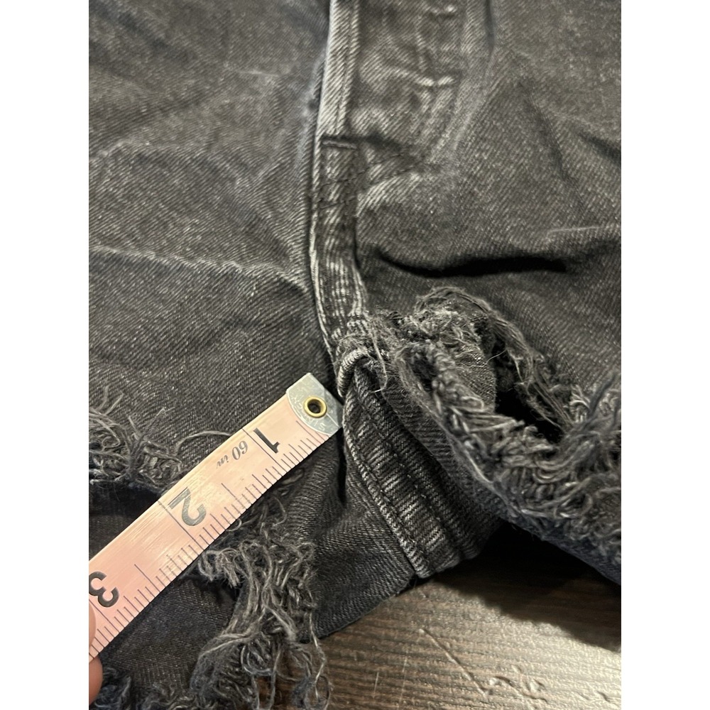 Levis 501 Cut Off Shorts Womens 26 Black Denim Frayed Beach Streetwear Casual - Picture 15 of 16